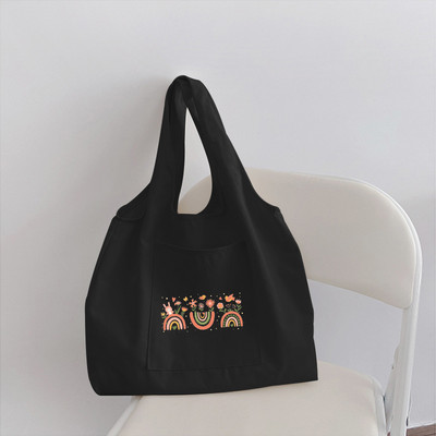 Sievietes varavīksnes iepirkumu soma, pircēja salokāms kanvas