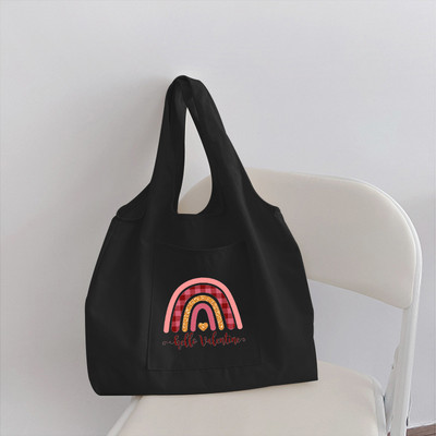 Sievietes varavīksnes iepirkumu soma, pircēja salokāms kanvas