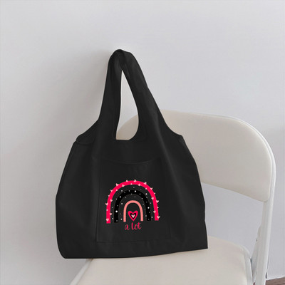 Sievietes varavīksnes iepirkumu soma, pircēja salokāms kanvas