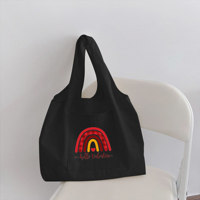 Sievietes varavīksnes iepirkumu soma, pircēja salokāms kanvas