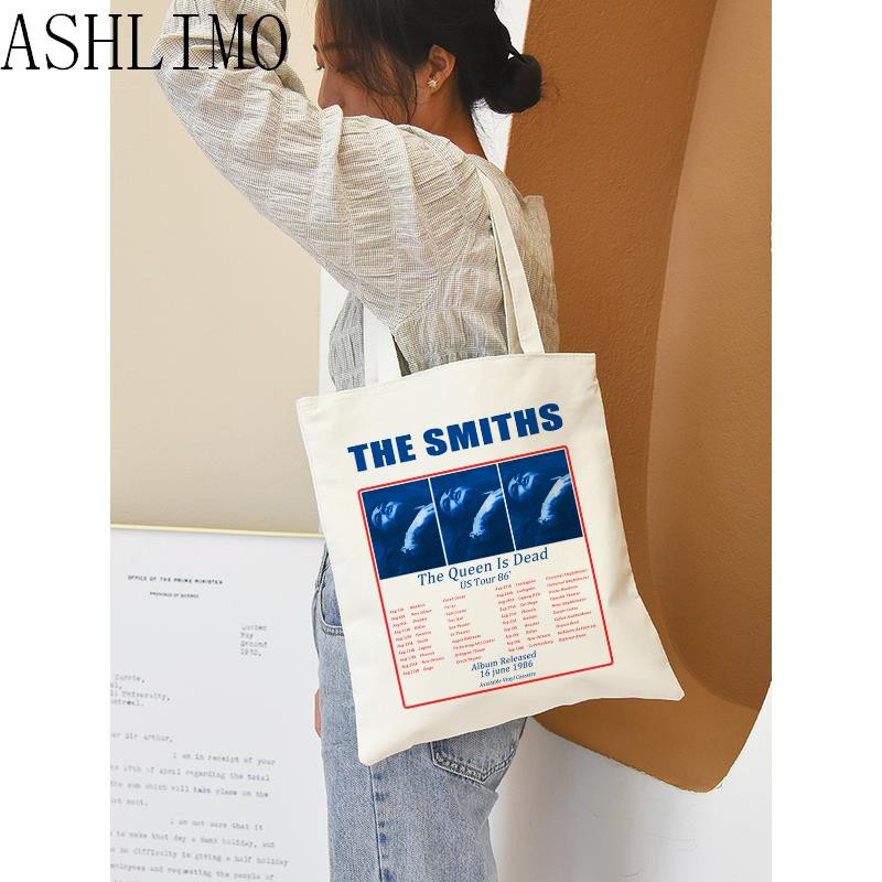 The Smiths Vintage Tote Bag The Queen Is Dead Tote Bag Platnene shopping retro torbe za žene College ​Harajuku torba velikog kapaciteta
