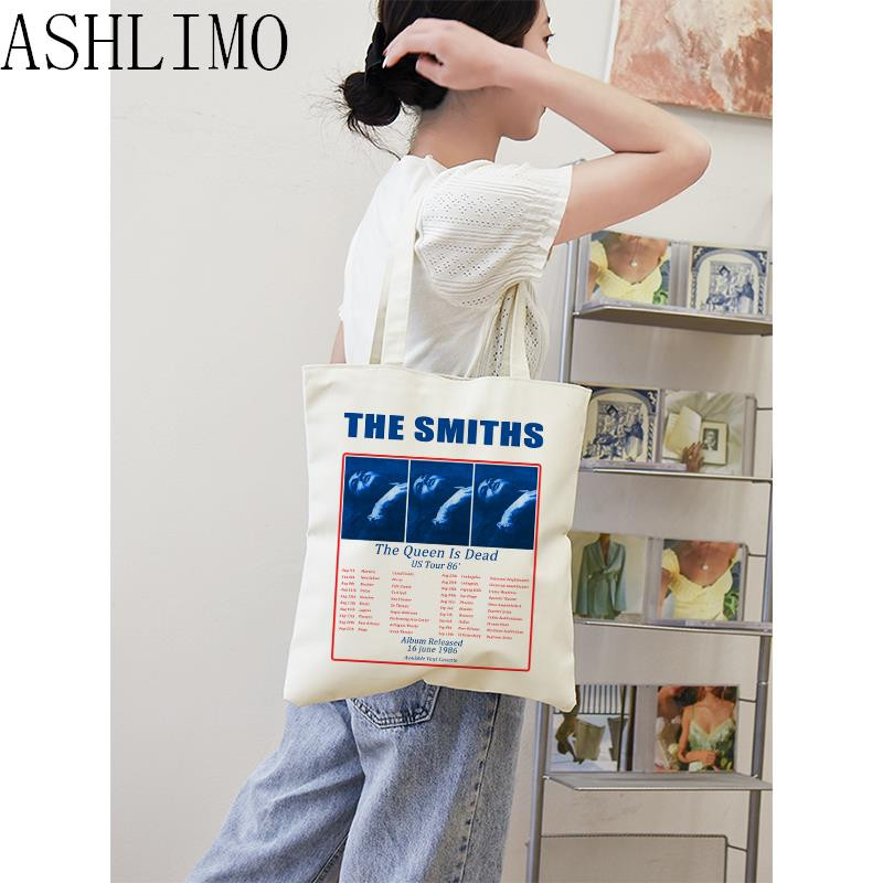The Smiths Vintage Tote Bag The Queen Is Dead Tote Bag Platnene shopping retro torbe za žene College ​Harajuku torba velikog kapaciteta