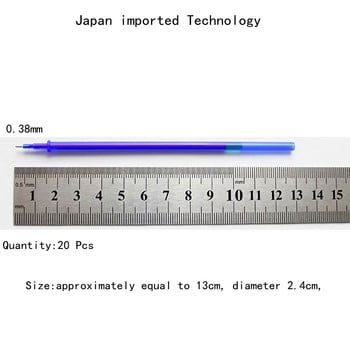 100 бр. Комплект пръти за пълнене с изтриваема гел химикалка Изтриваема писалка Миеща се дръжка 0,5 мм синьо черно мастило Канцеларски принадлежности за офис училище Инструмент за писане