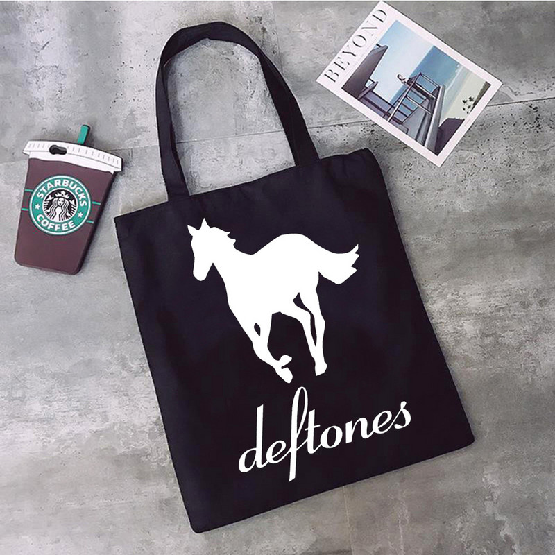 Deftones Band ostukott bolso taaskasutuskott bolsas de tela käekott bolsas ecologicas bolsa kompra kott cabas sac toile