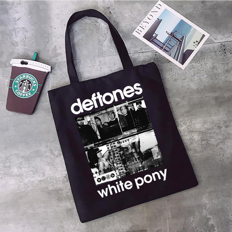 Deftones Band ostukott bolso taaskasutuskott bolsas de tela käekott bolsas ecologicas bolsa kompra kott cabas sac toile