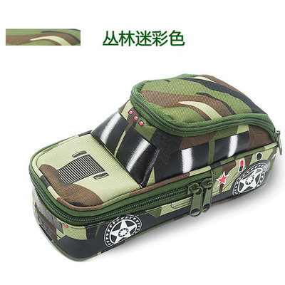 1 gab Creative Lielas ietilpības maskēšanās bezceļa transportlīdzekļa zīmuļu soma bērniem Modes skolas kancelejas piederumu kaste ar paroles slēdzeni