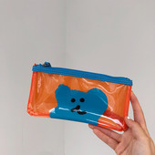 Populiarus Korėjos lokys, skaidrus PVC pieštukų krepšys Kawaii vandeniui atsparus kišeninis krepšys piniginė kortelės paketas raštinės reikmenų laikymo įrankis, krepšys mergaitėms