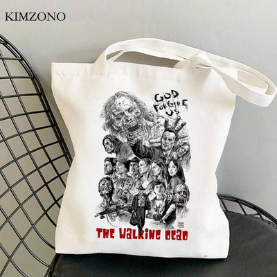 a Walking Dead bevásárlótáska bolsa vásárló vásárló élelmiszerbolt juta táska kézitáska táska szövet bolsa compra bevásárló markolat