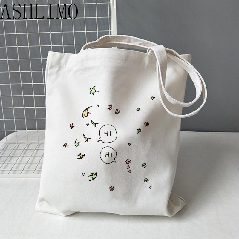 2022. Ženska torba za kupnju HEARTSTOPPER Hi Speech Bubbles Quote Book Tote Aesthetics Bag Shopper Velika torba za rame Platnena torba