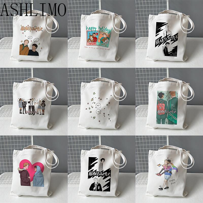 2022. Ženska torba za kupnju HEARTSTOPPER Hi Speech Bubbles Quote Book Tote Aesthetics Bag Shopper Velika torba za rame Platnena torba