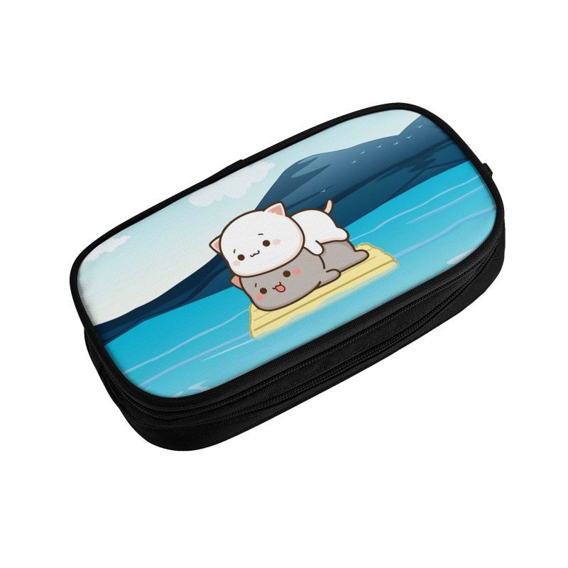 „Peach and Goma“ banglenčių pieštukų dėklas mergaitėms berniukams, didelė talpa miela pora „Mochi“ kačių rašiklio dėžutės mokykliniai reikmenys