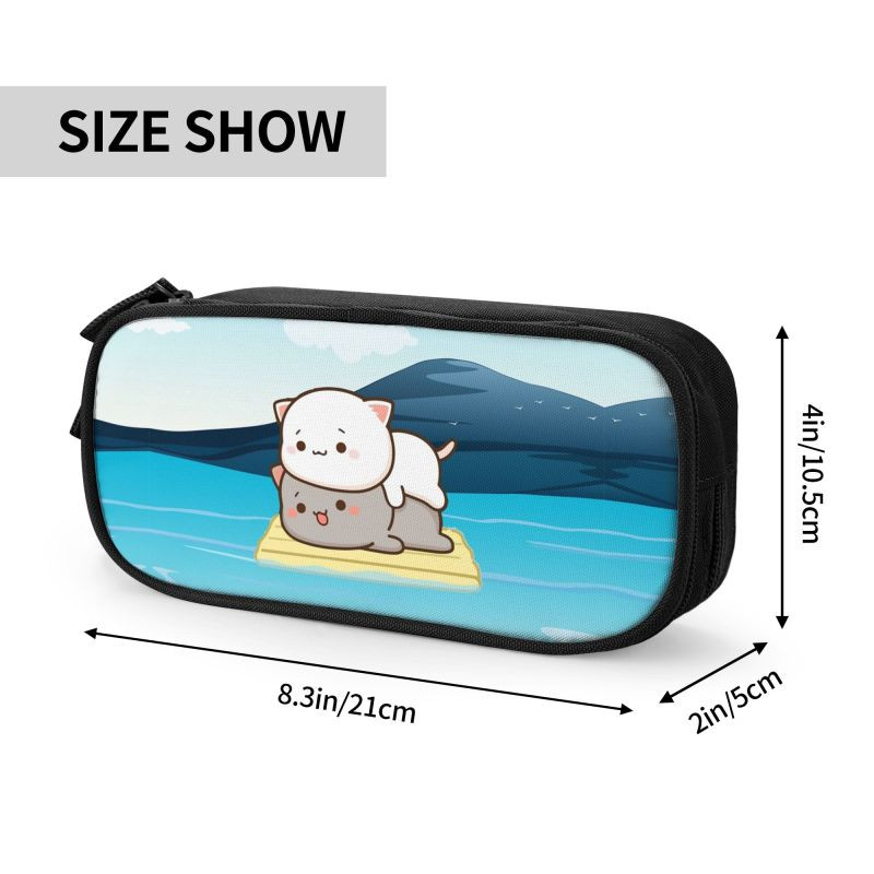 „Peach and Goma“ banglenčių pieštukų dėklas mergaitėms berniukams, didelė talpa miela pora „Mochi“ kačių rašiklio dėžutės mokykliniai reikmenys