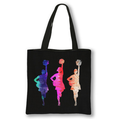 Genți de mână pentru tipărire fete majorete pline de viață Genți de cumpărături pentru femei pentru călătorie Geanta de petrecere de aniversare Genți de umăr pentru majorete cadou