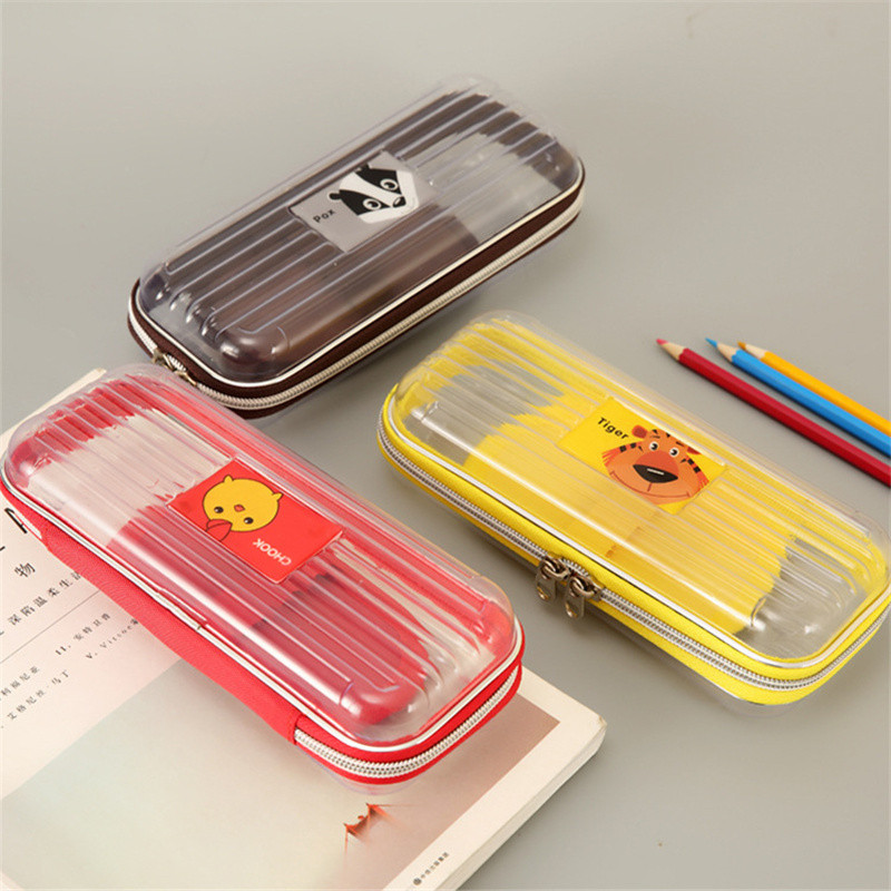 PVC plastična pernica kutija za pohranjivanje školskog pribora prozirna kutija za životinjske olovke učenička slatka kutija za olovke za učenike kawaii darove
