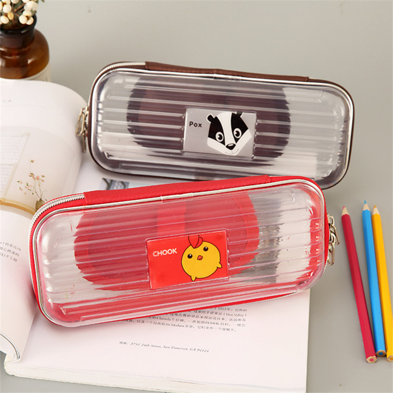 PVC plastična pernica kutija za pohranjivanje školskog pribora prozirna kutija za životinjske olovke učenička slatka kutija za olovke za učenike kawaii darove