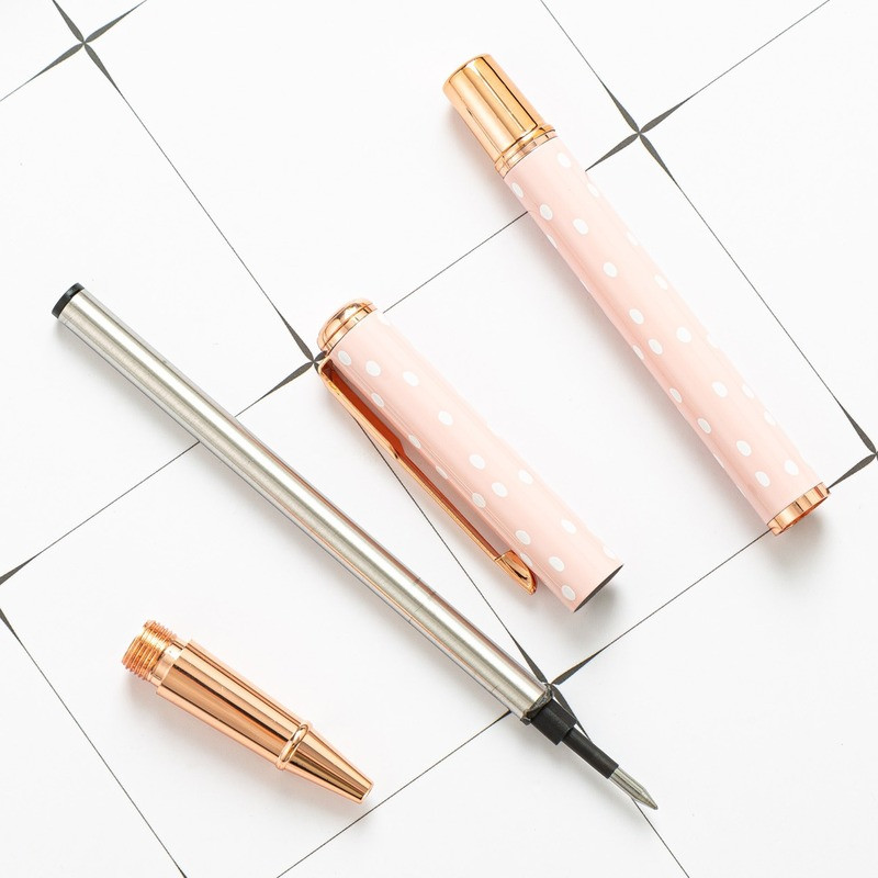 1 komad uredskog pribora za školske potrepštine Prugasta točka Luksuzna rolo kemijska olovka Metalna roler olovka visoke kvalitete