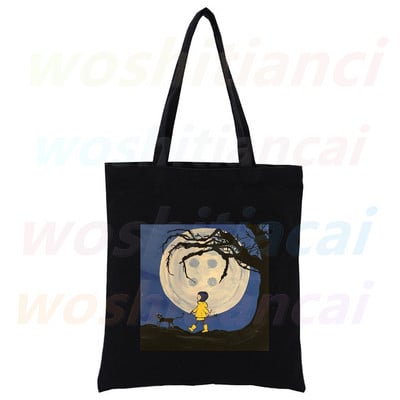 Coraline Girls Cartoon 90. roky Nákupná plátená taška pre dievčatá, eko taška cez rameno, dropshipping