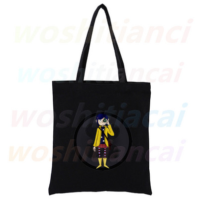 Coraline Girls Cartoon 90. roky Nákupná plátená taška pre dievčatá, eko taška cez rameno, dropshipping