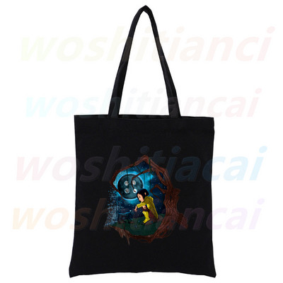 Coraline Girls Cartoon 90. roky Nákupná plátená taška pre dievčatá, eko taška cez rameno, dropshipping