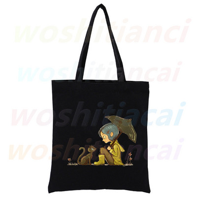 Coraline Girls Cartoon 90. roky Nákupná plátená taška pre dievčatá, eko taška cez rameno, dropshipping