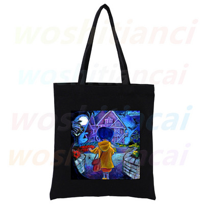 Coraline Girls Cartoon 90. roky Nákupná plátená taška pre dievčatá, eko taška cez rameno, dropshipping