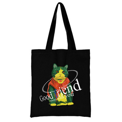 Cat Shopping Bag Woman Shopper Folding Print Cool Shopper Bag Shopper Crno-bijele ženske modne shopping torbe na rame Velika torba