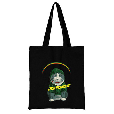 Cat Shopping Bag Woman Shopper Folding Print Cool Shopper Bag Shopper Crno-bijele ženske modne shopping torbe na rame Velika torba