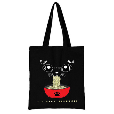 Cat Shopping Bag Woman Shopper Folding Print Cool Shopper Bag Shopper Crno-bijele ženske modne shopping torbe na rame Velika torba