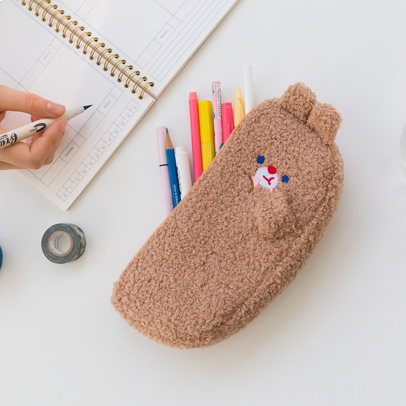 Roztomilý mačací školský peračník Kawaii Medvedík peračník pre dievčatá a chlapcov Krabička na perá plyšová veľká kazeta králik penálna taška písacie potreby