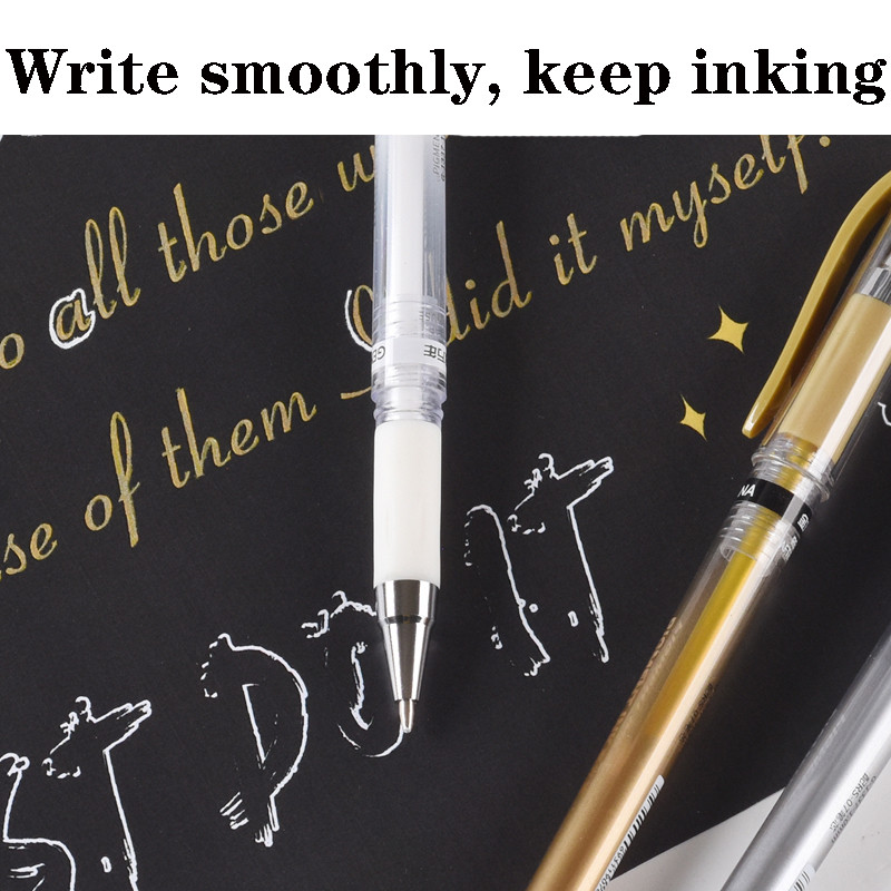 3 komada velika bijela gel olovka 1 mm vodootporna zlatna i srebrna flomaster olovka za crtanje skica umjetnički markeri strip dizajn olovka