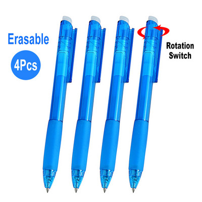 DELVTCH Set de 8 bucăți 0,7 mm 0,5 mm tijă de reumplere pentru stilou gel șters, cu 8 culori, mâner cu vârf de glonț, birou, școală, scris, papetărie 11 cm