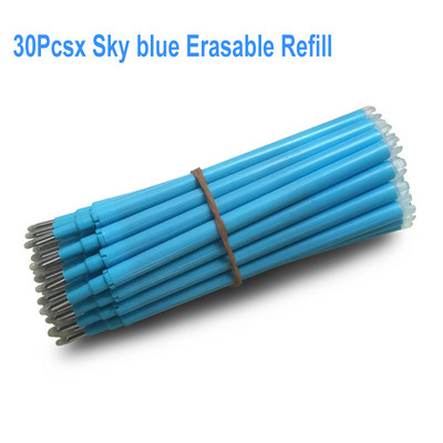 DELVTCH Set de 8 bucăți 0,7 mm 0,5 mm tijă de reumplere pentru stilou gel șters, cu 8 culori, mâner cu vârf de glonț, birou, școală, scris, papetărie 11 cm