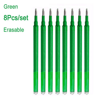 DELVTCH Set de 8 bucăți 0,7 mm 0,5 mm tijă de reumplere pentru stilou gel șters, cu 8 culori, mâner cu vârf de glonț, birou, școală, scris, papetărie 11 cm