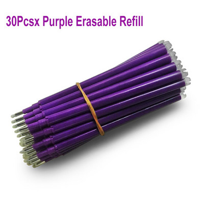 DELVTCH Set de 8 bucăți 0,7 mm 0,5 mm tijă de reumplere pentru stilou gel șters, cu 8 culori, mâner cu vârf de glonț, birou, școală, scris, papetărie 11 cm