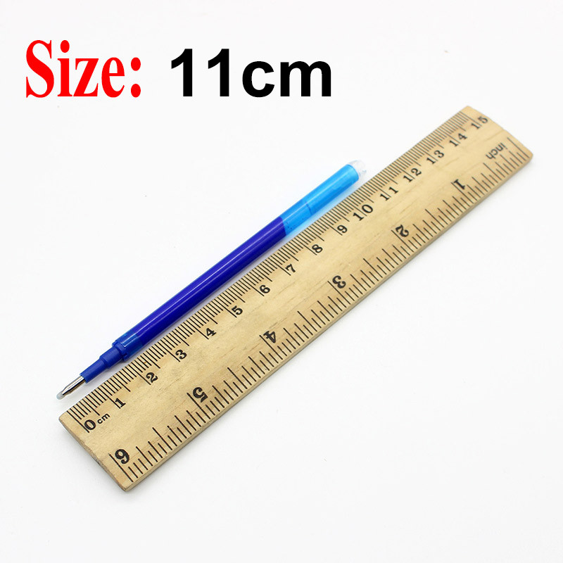 DELVTCH Set de 8 bucăți 0,7 mm 0,5 mm tijă de reumplere pentru stilou gel șters, cu 8 culori, mâner cu vârf de glonț, birou, școală, scris, papetărie 11 cm