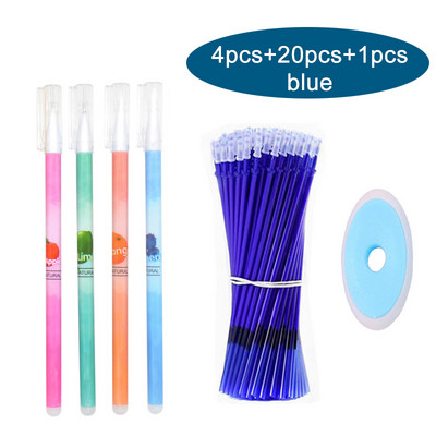 25Pcs/Lot Set olovki za mačke koje se mogu izbrisati, slatke olovke s jednorogom, periva gel olovka, 0,5 mm štapići za ponovno punjenje, uredska škola, kawaii pisaći pribor, poklon