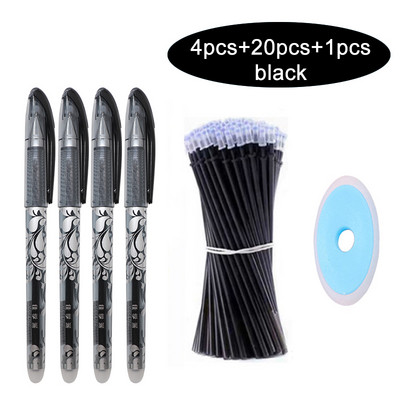 25Pcs/Lot Set olovki za mačke koje se mogu izbrisati, slatke olovke s jednorogom, periva gel olovka, 0,5 mm štapići za ponovno punjenje, uredska škola, kawaii pisaći pribor, poklon