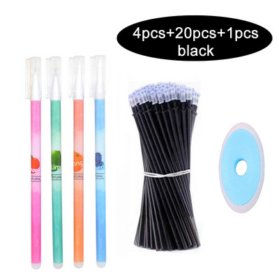 25Pcs/Lot Set olovki za mačke koje se mogu izbrisati, slatke olovke s jednorogom, periva gel olovka, 0,5 mm štapići za ponovno punjenje, uredska škola, kawaii pisaći pribor, poklon