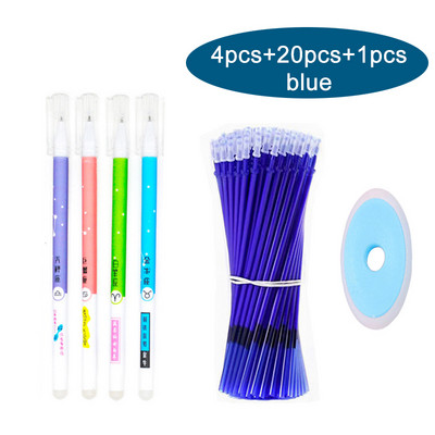 25Pcs/Lot Set olovki za mačke koje se mogu izbrisati, slatke olovke s jednorogom, periva gel olovka, 0,5 mm štapići za ponovno punjenje, uredska škola, kawaii pisaći pribor, poklon