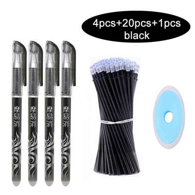 25Pcs/Lot Set olovki za mačke koje se mogu izbrisati, slatke olovke s jednorogom, periva gel olovka, 0,5 mm štapići za ponovno punjenje, uredska škola, kawaii pisaći pribor, poklon