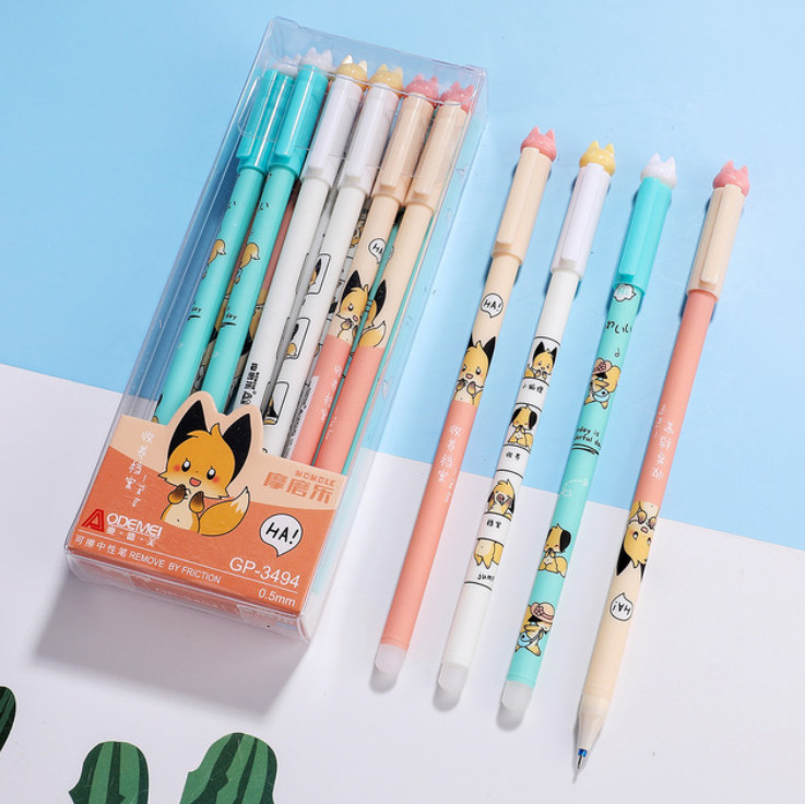 25Pcs/Lot Set olovki za mačke koje se mogu izbrisati, slatke olovke s jednorogom, periva gel olovka, 0,5 mm štapići za ponovno punjenje, uredska škola, kawaii pisaći pribor, poklon