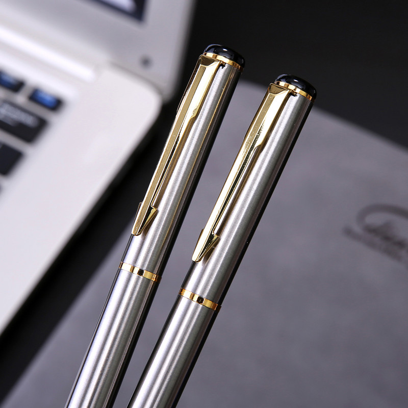 Visokokvalitetni nehrđajući čelik 801 GOLDEN school Rollerball Pen kemijska olovka s tintom Dopisnica Uredski školski pribor Pisanje