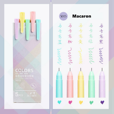 Haile 5/10kom/lot slatke Morandi gel olovke u boji Set Vintage Pen 0,5 mm Fina tinta, za ručne račune, Markeri za crtanje bilješki Pribor