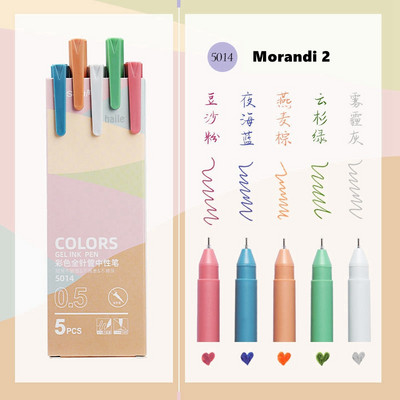 Haile 5/10kom/lot slatke Morandi gel olovke u boji Set Vintage Pen 0,5 mm Fina tinta, za ručne račune, Markeri za crtanje bilješki Pribor