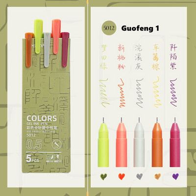 Haile 5/10kom/lot slatke Morandi gel olovke u boji Set Vintage Pen 0,5 mm Fina tinta, za ručne račune, Markeri za crtanje bilješki Pribor