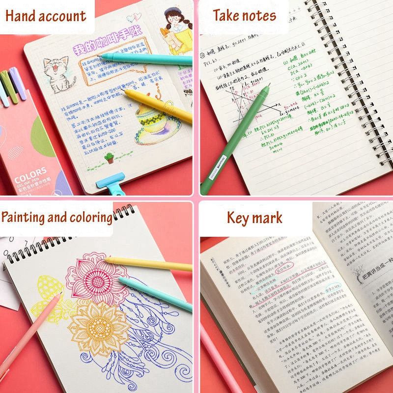 Haile 5/10kom/lot slatke Morandi gel olovke u boji Set Vintage Pen 0,5 mm Fina tinta, za ručne račune, Markeri za crtanje bilješki Pribor