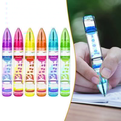 Liquid Motion Bubbler Fidget Pen gyerekeknek és felnőtteknek Stresszoldó érzékelő játékok Színes Folyadék Időzítő Otthoni Irodai Újdonság toll
