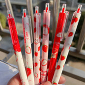 6 kom/lot slatke olovke Strawberry Press Gel Pen set 0,5 mm kemijska olovka s crnom tintom za školski pribor Pribor za pisanje učenika