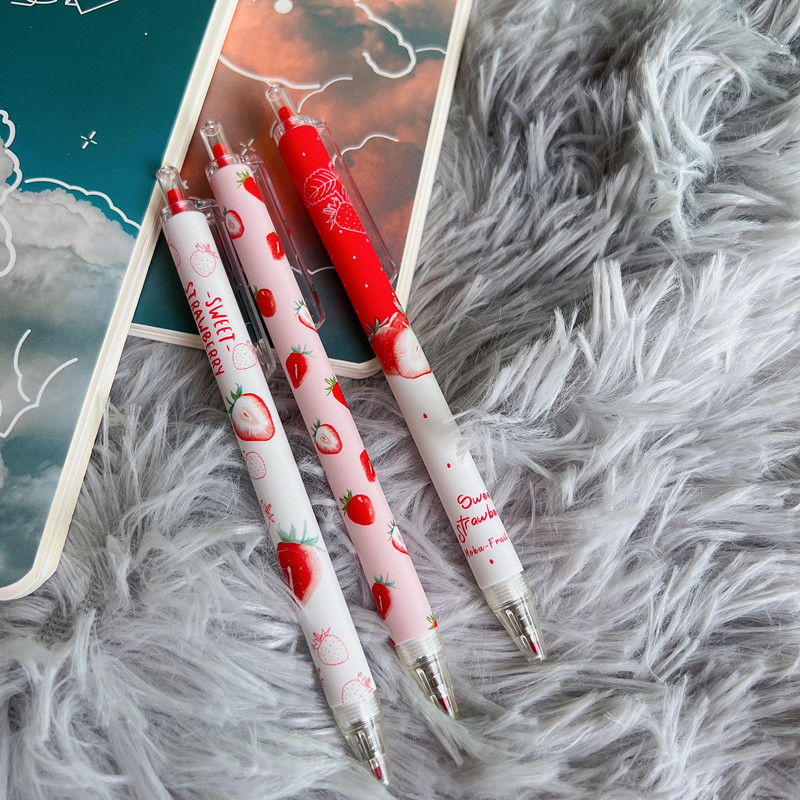 6 kom/lot slatke olovke Strawberry Press Gel Pen set 0,5 mm kemijska olovka s crnom tintom za školski pribor Pribor za pisanje učenika
