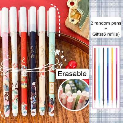 8Pcs/Set Kawaii brisive gel olovke u boji s plavim punjenjem, 0,5 mm pero, kemijska olovka za djevojčice koje pišu, korejski školski pribor, pribor